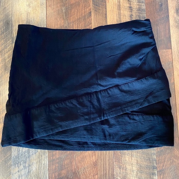FREE PEOPLE That's a Wrap Black Stretch Mini Skirt - Picture 6 of 9